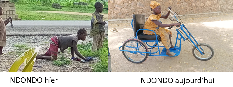 Caritas: Remise des vélos (tricycle) aux handicapés dans la paroisse de Mora